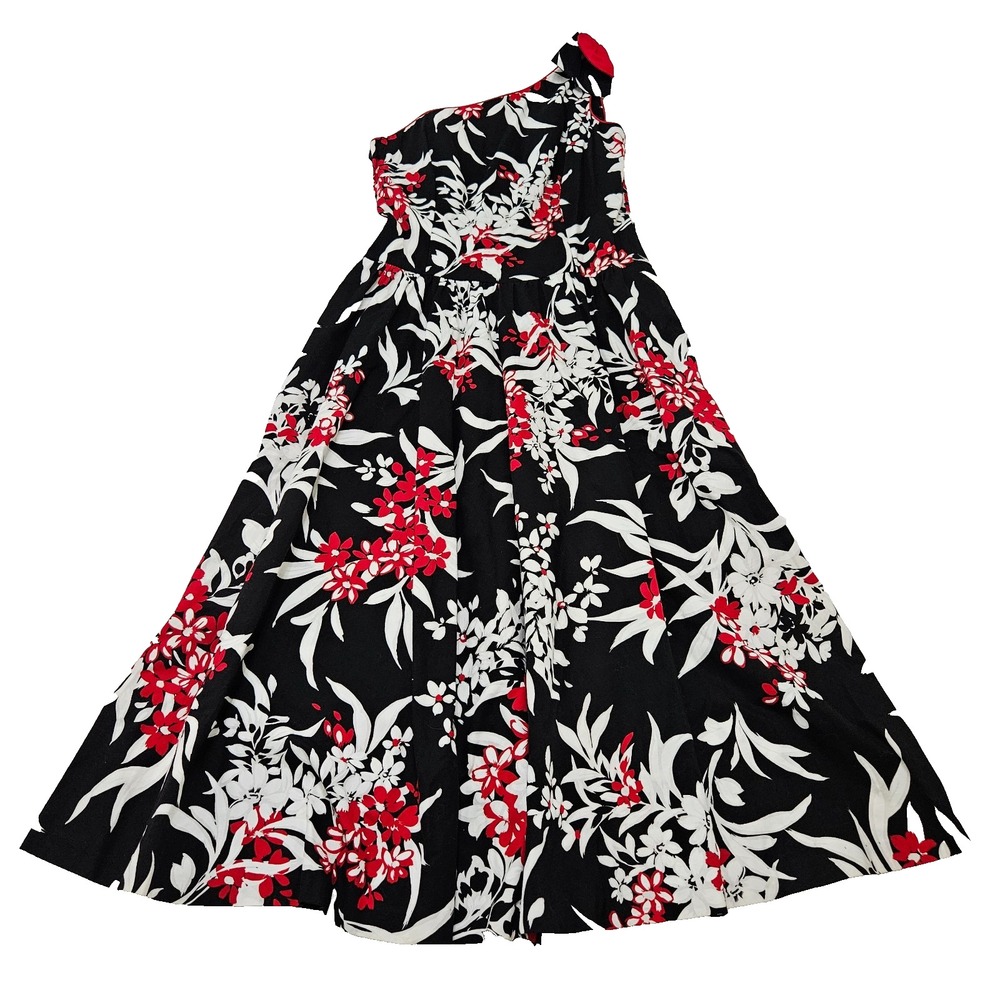 Lanz Originals VTG One Shoulder Retro‎ Tropical Floral Pinup Maxi Dress Sz S